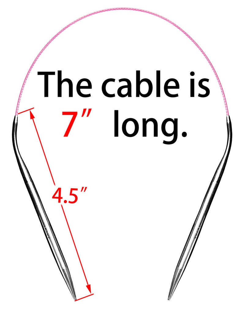 cuteDIY Size 9 Circular Knitting Needles 16 Inch Set Round Metal Kit (Etched US&mm, Color-Coded Cable, Smooth Join) - Image 3